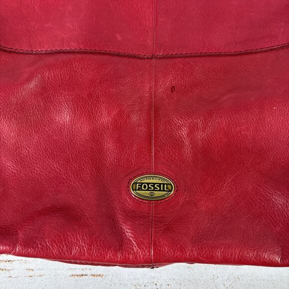 Fossil Saddle Bag XL Reddish w/ Red OT Leather Super Duty 15” x 16" - Picture 2 of 10